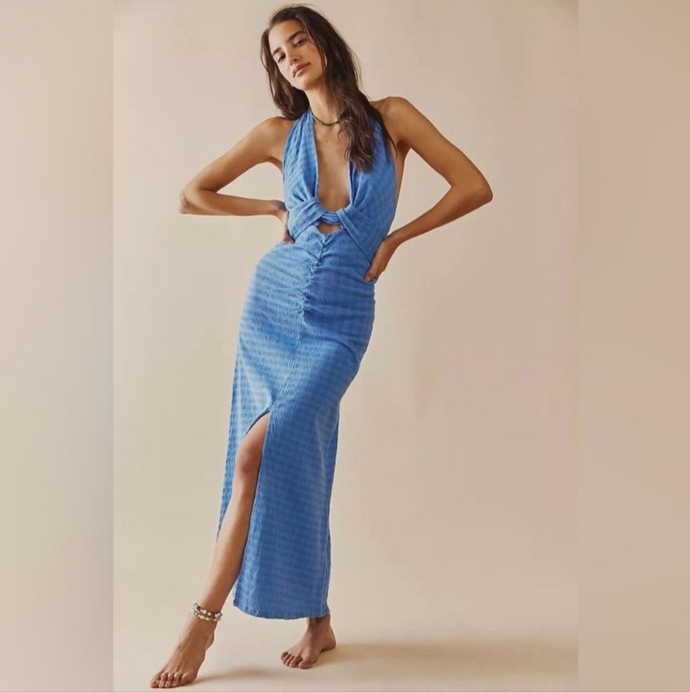 Free‎ People Endless Summer Nya Maxi Dress Blue Women's Size Large